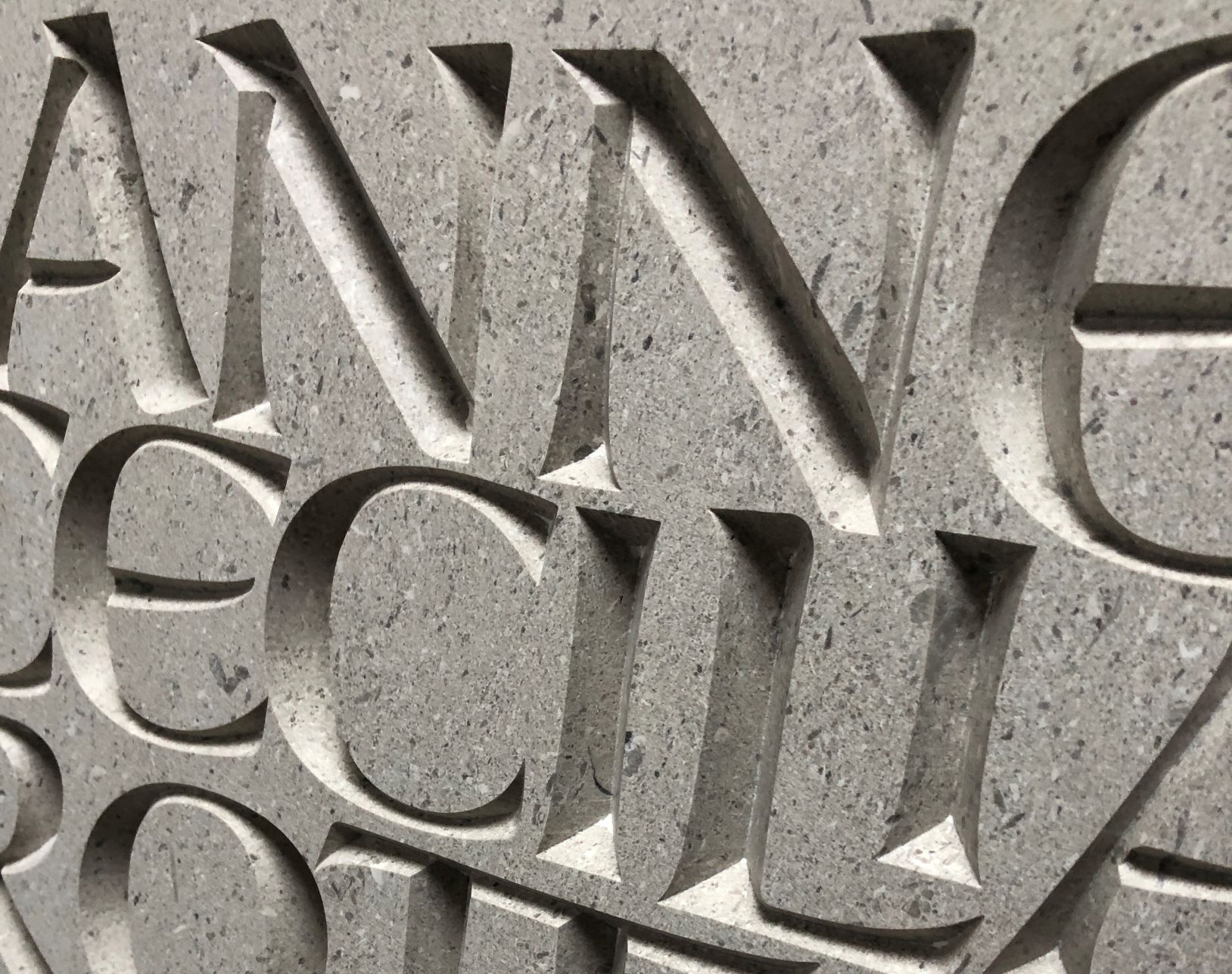 Deep V-cut Lettering for headstone memorials