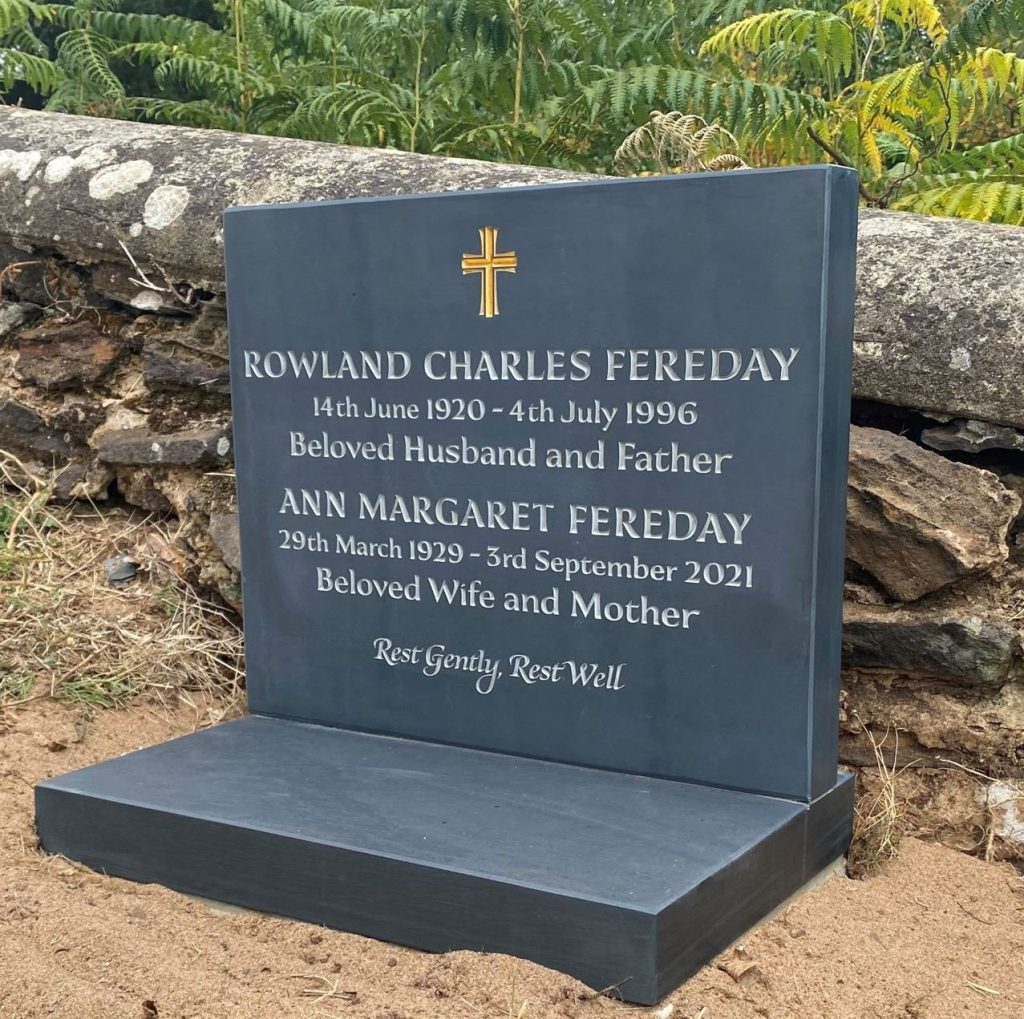Cremation headstones for graves made from Welsh Slate
