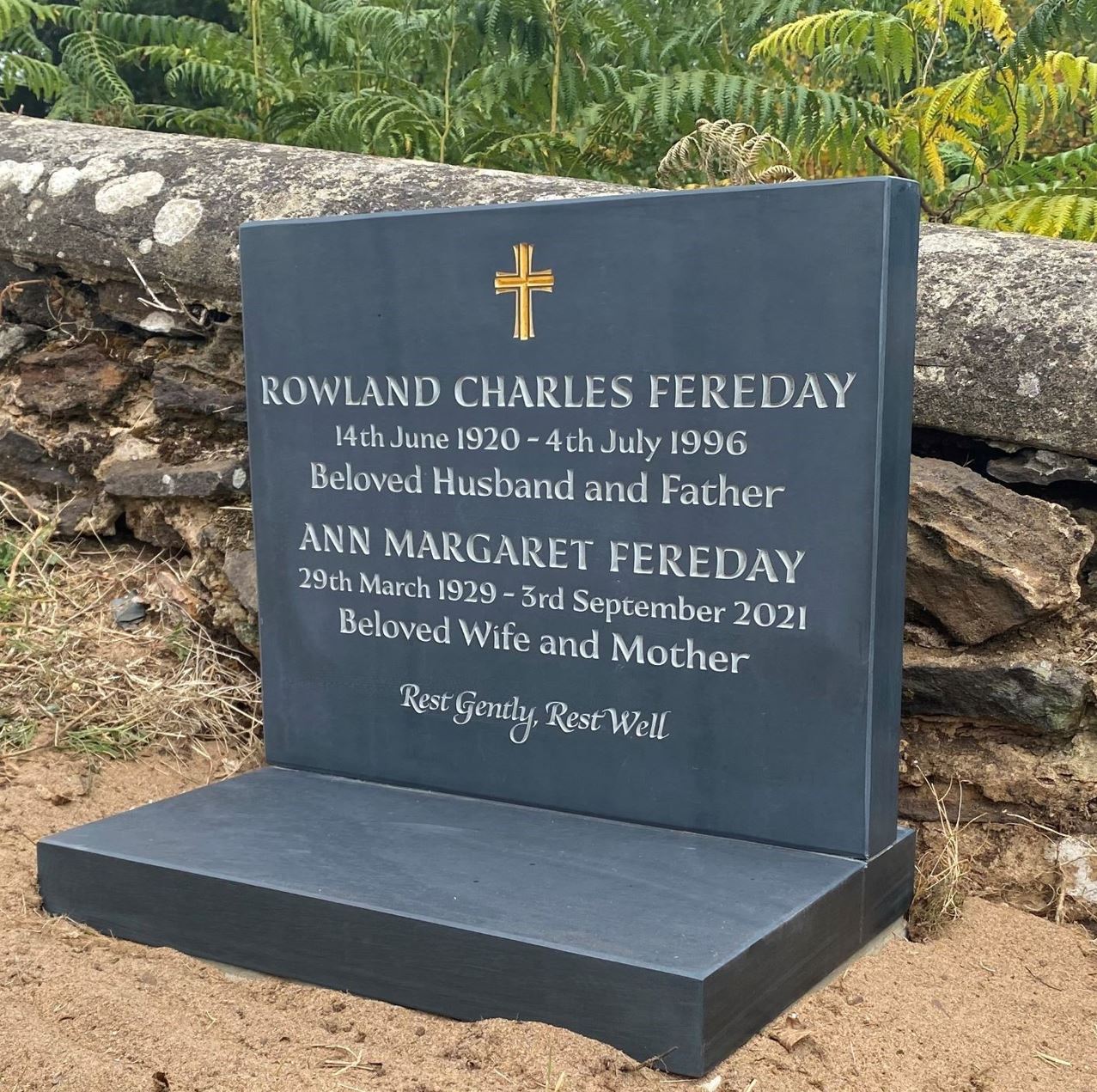 Cremation headstones for graves made from Welsh Slate