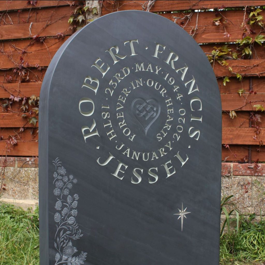 Carved headstone 