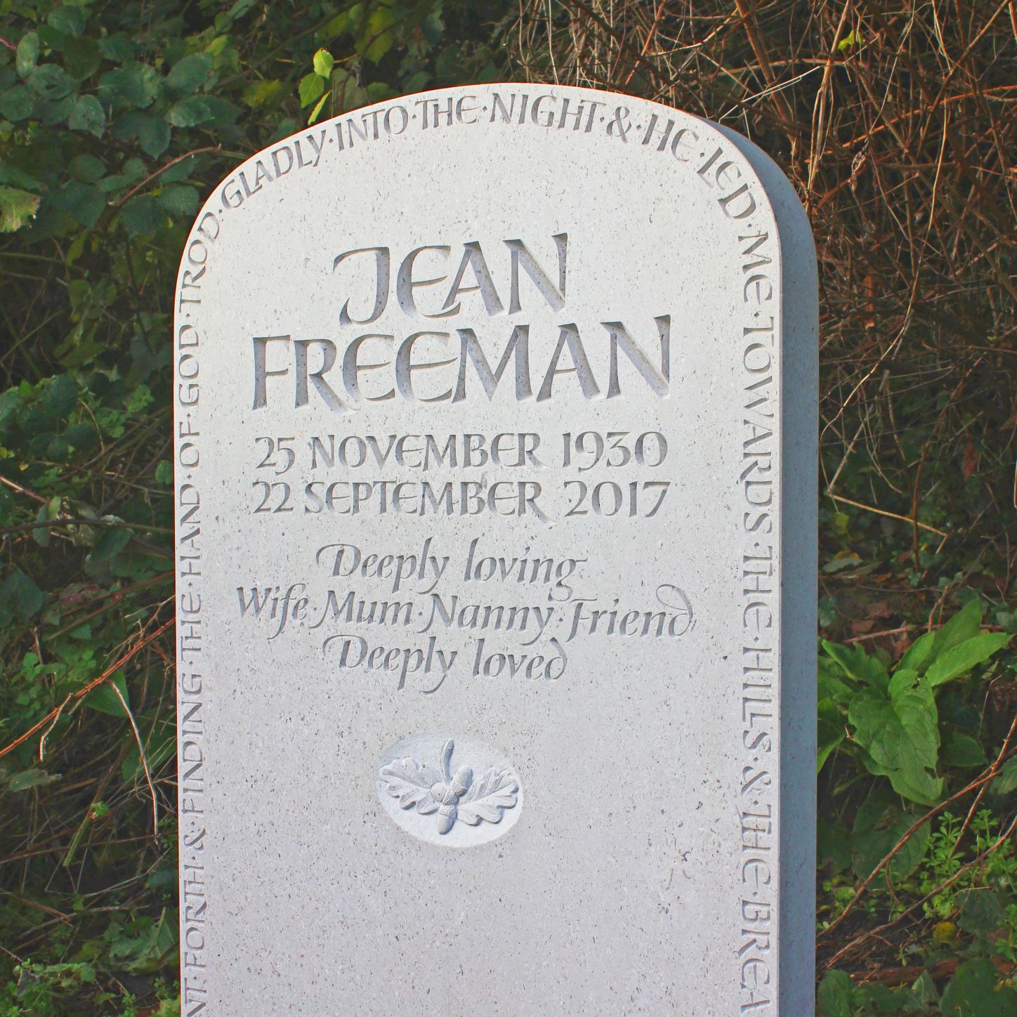 nabresina headstone with carved lettering