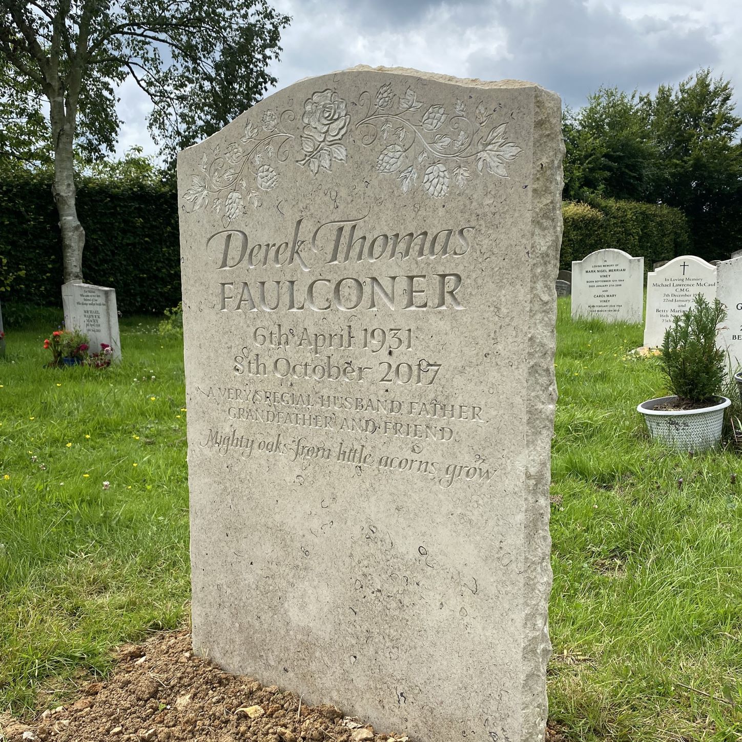 Natural, rustic headstones