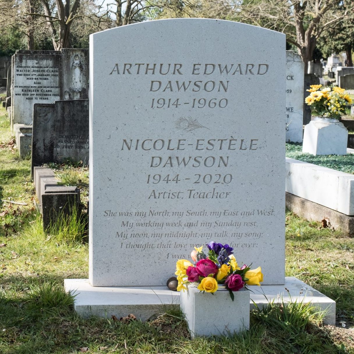 Nabresina memorial headstone in Richmond. Made by Hertfordshire Headstones. 