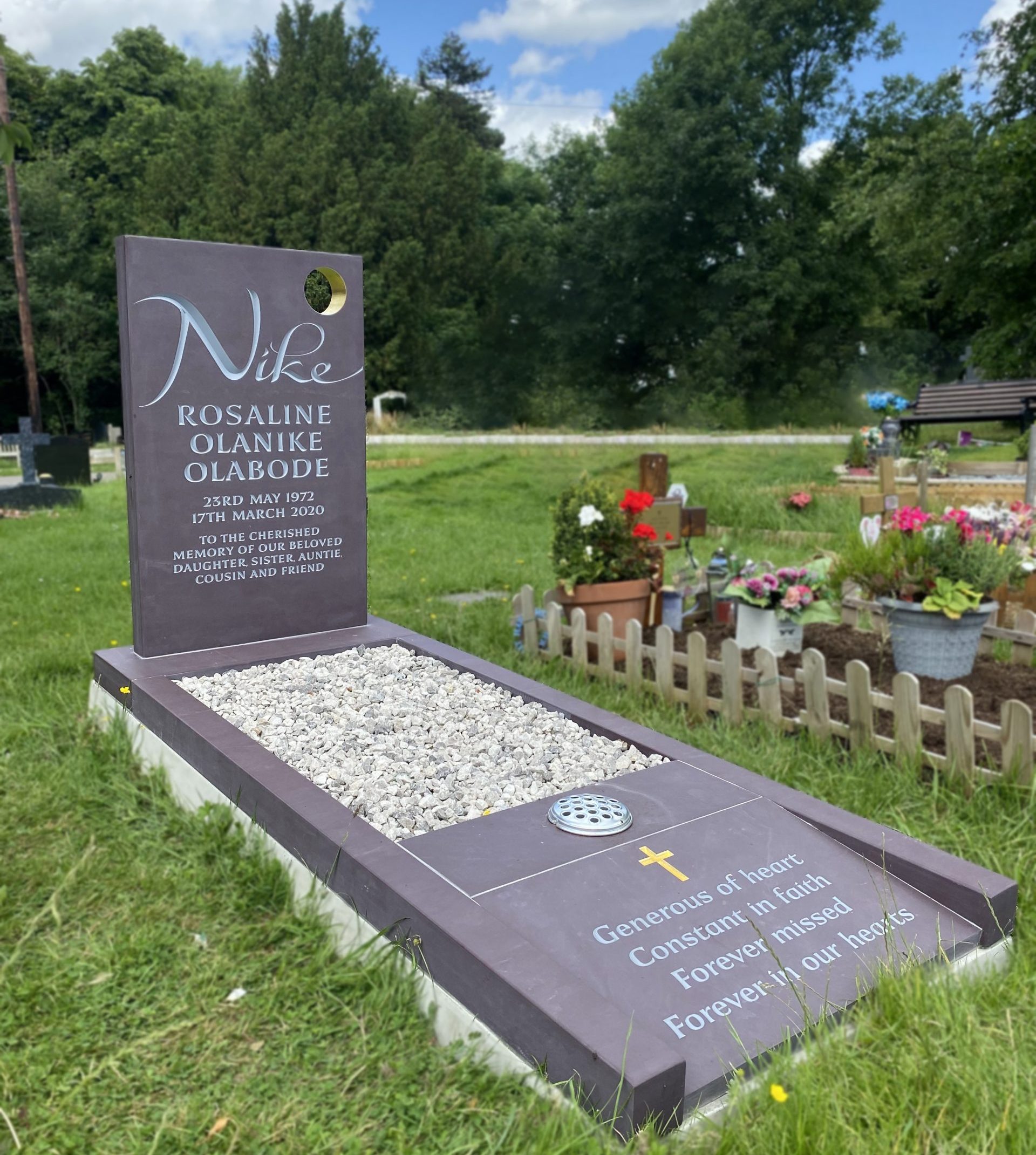 Headstone Slate Memorial in St Pancras cemetery, London